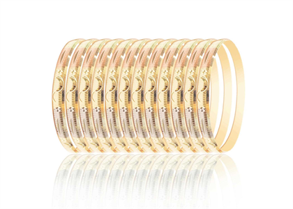 6MM Three Tone  plated Bangles